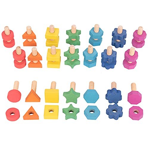 TickiT: drevené skrutky a matice Rainbow Wooden Nuts & Bolts 21 el.