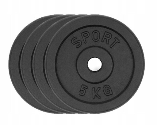 Obciążenie żeliwne 4x5kg talerz 31mm Zestaw 20kg