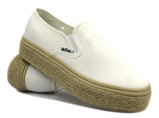 DÁMSKE POLTOPÁNKY LEE COOPER 2430L TENISKY ESPADRILKY PLATFORMA BIELE