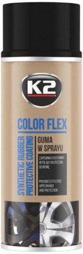 K2 COLOR FLEX резиновый спрей черный глянец 400 мл
