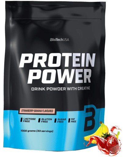 BioTech Protein Proteín Kreatín 1kg Jahoda Bana