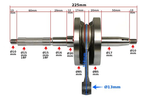 RMS100010350 - КОЛІНЧАСТИЙ ВАЛ ZIP LIBERTY 50 4T