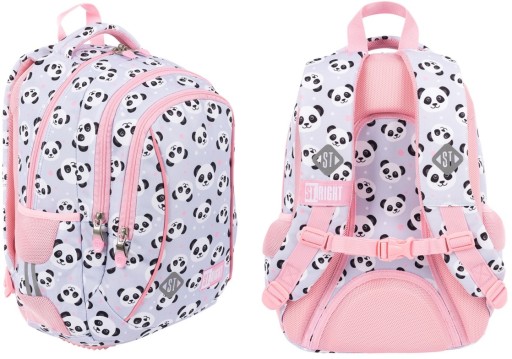 Рюкзак шкільний багатокамерний St.Right BP26 Panda Grey 20 л
