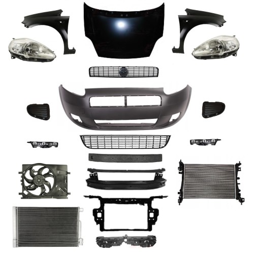 50508540 - PUNTO 05-12 ПЕРЕДНИЙ КАПОТ КРЫЛО БАМПЕР РЕМНЬ ФОНАРЬ