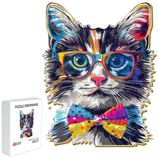 Puzzle Drewniane Dla Dzieci Dorosłych 142 Elementy Kot Dla Dzieci