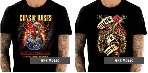 GUNS N' ROSES WORLD TOUR 2022 Tシャツ Mサイズ T-shirt męski okrągły dekolt Print On Demand rozmiar L • Opinie