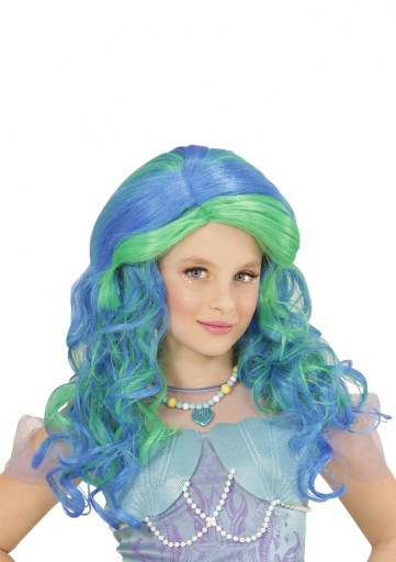 Синя, бірюзова перука РУСАЛКА для дівчинки