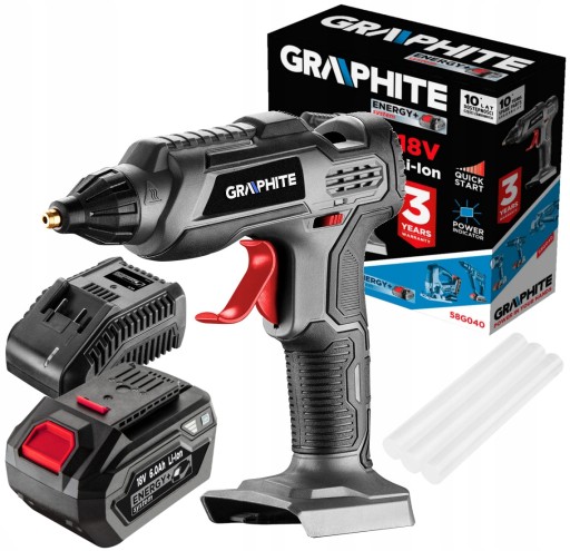 Акумуляторний клейовий пістолет 18V 58G040 + 6Ah