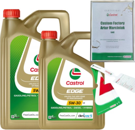 CASTROL EDGE 5W30 C3 9L TITANIUM DEXOS2 RN0700 RN0710 + ПОДВЕСКА