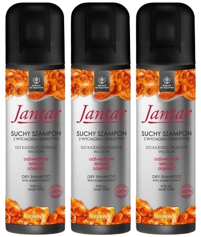 3 x JANTAR SUCHÁ ŠAMPON S EXTRAKTOM Z JANTÁRU 180 ML Ochrana vlasov