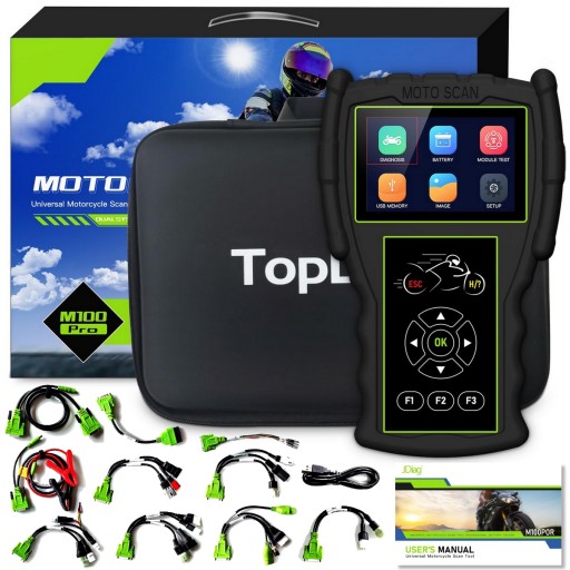 ИНТЕРФЕЙС OBD2 ДИАГНОСТИЧЕСКИЙ СКАНЕР ДЛЯ МОТОЦИКЛОВ 34 МАРКИ + АДАПТЕРЫ ПОЛЬСКИЕ