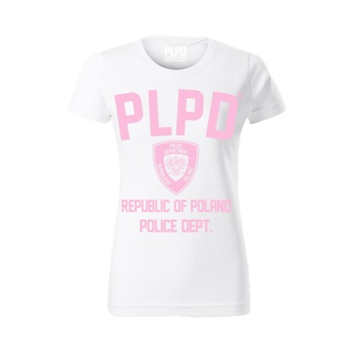 PLPD - Жіноча футболка CLASSIC WHITE/PINK - XXL