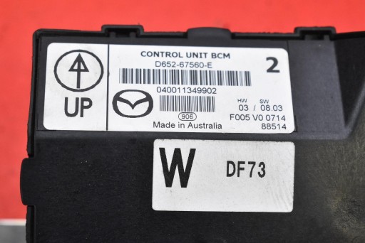 riadiaca jednotka komfortu D652-67560-E MAZDA 2 II DE 1.3 16V 75 KM 07-10