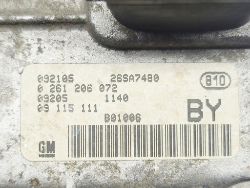 computer Centralina Motore Opel CORSA C 1.0 12V 0261206072 09115111BY