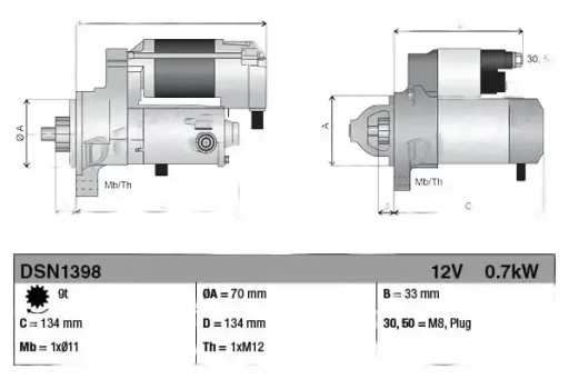 Стартер dsn1398 denso honda jazz ii