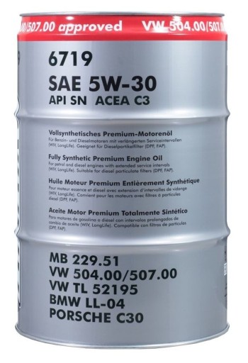 МАСЛО ДЛЯ VAG 5W30 60L SN/CF 504.00 507.00