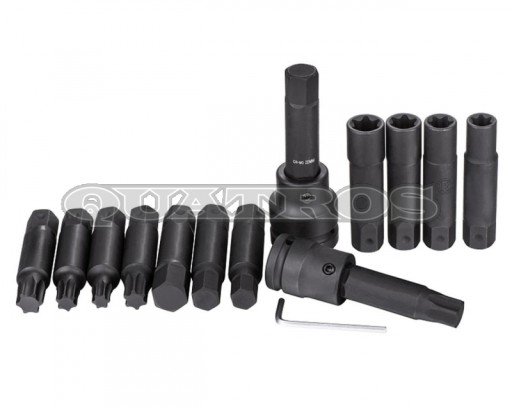 Набор ударных ключей, ампула, Torx, E-Torx 3/4 и 1