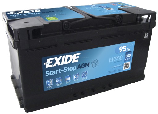 Акумулятор 12V 95ah 850A Exide EK950 AGM