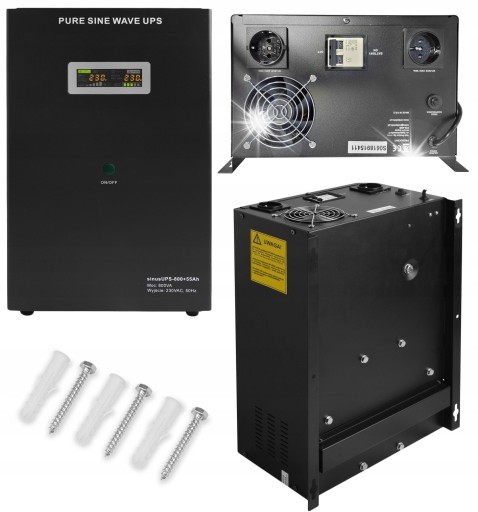 Аварийный источник питания для печных теплонасосов, полный синус, постоянная фаза, 800 вт, agm, 12 в, 55 ач