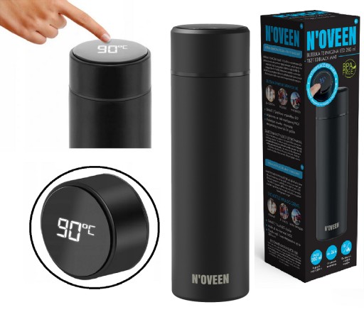Термос для напоїв N'oveen NOVEEN TB2110 з дисплеєм, 0,28 л, чорний