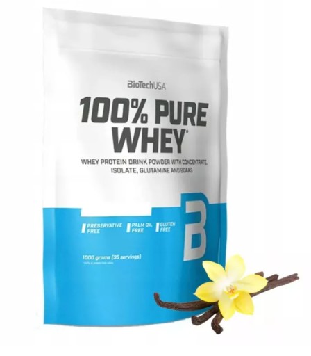 BioTech USA 100% Pure Whey 1000g s vanilkovou príchuťou WPC proteín