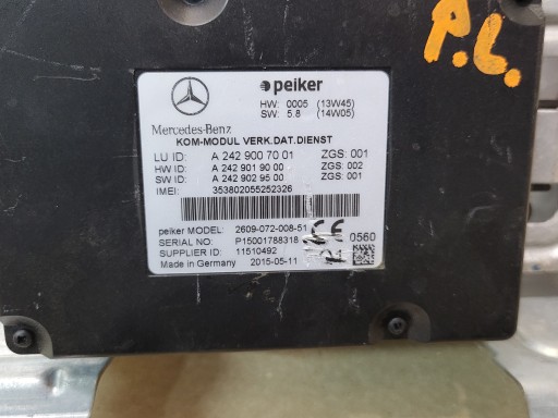 module control unit TELEMATIC MERCEDES ML GL W166 SL R231 E W212 W207 W117 OE