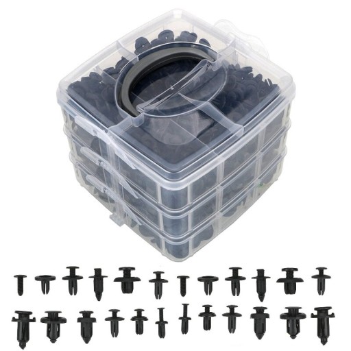 ШТИФТЫ ЗАПОНКИ АВТОМОБИЛЬНЫЕ ЗАЖИМЫ НАБОР 620 ШТ