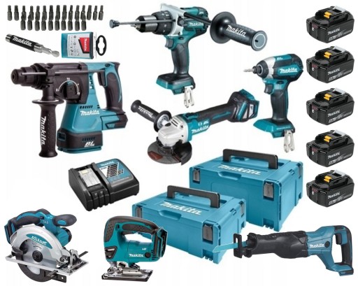 MAKITA набор инструментов 7PCS COMBO 18V 5x5. 0AH DLX