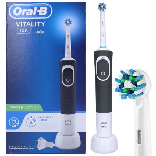 Rotačná zubná kefka Oralb Vitality 100 čierna black Cross action