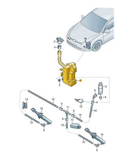 5G0 955 - Бачок омывателя омывателя VW Golf 7 Sportsvan