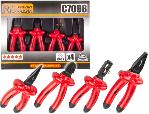 Набор инструментов для электрика 1000V C7098 RICHMANN