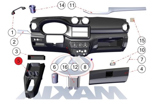ZAM.730722311 - ЦЕНТРАЛЬНА КОНСОЛЬ ТУНЕЛЬ AIXAM GAMME SENSATION ORG.