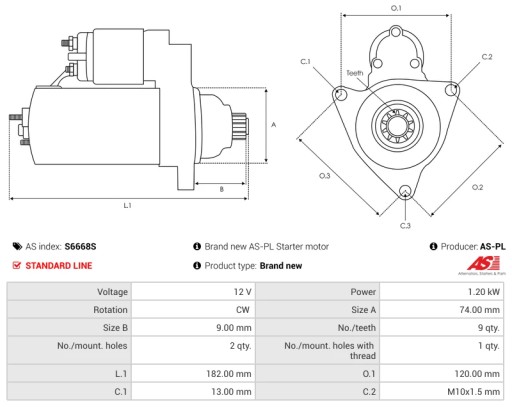 S6668S - Новий стартер as-pl