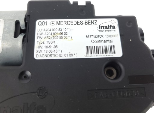 MERCEDES W204 LIFT Motor SZYBERADACHU PANORAMY A2049005310