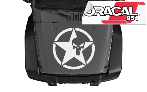 Наклейка на капот JEEP PUNISHER 43x43cm белый 951