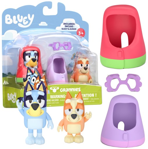 BLUEY BLUE PSÍKY PREVLEKY BABIČKY SADA DVOCH FIGÚROK 2-PACK BLUEY BINGO