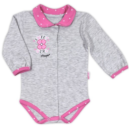 Бавовняне боді з довгим рукавом Nicol, розмір 52, застібається на кнопку