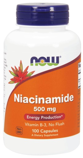 NOW FOODS Niacinamide 500mg Vitamín B-3 100 kaps