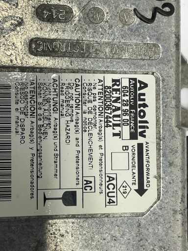 Module Airbag powietrznej Renault OE 8200367444