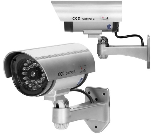 Virone Atrapa Kamery Monitorującej CCTV na Ścianę Bateryjna Srebrna
