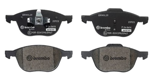 24 061 - ТОРМОЗНЫЕ КОЛОДКИ BREMBO ПЕРЕДНИЕ + ЗАДНИЕ ДЛЯ FORD FOCUS