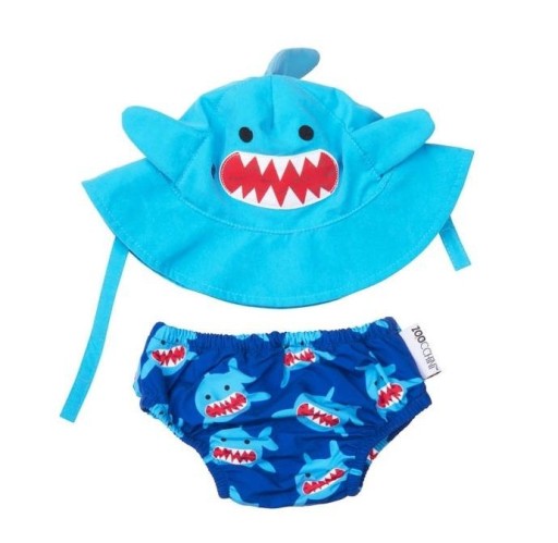Пелюшка для плавання Zoocchini Shark, розмір S + синя шапочка
