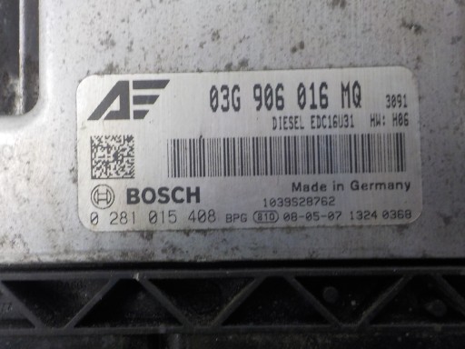 SEAT ALHAMBRA and computer control unit 03G906016MQ 0281015408