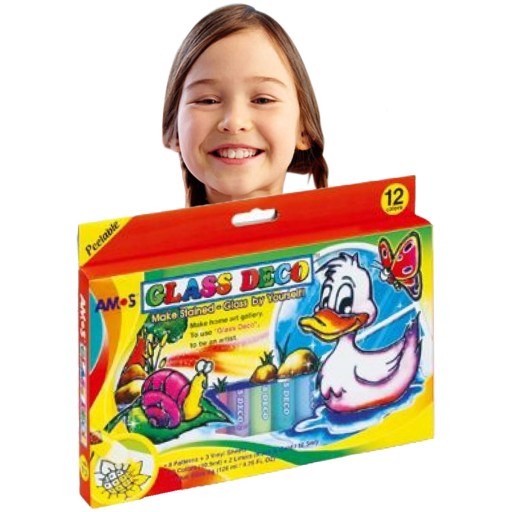 Фарби для скла Amos 12 шт х 10 мл