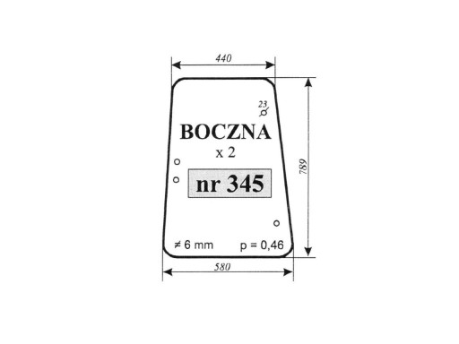 БІЧНЕ СКЛО URSUS 1634 345