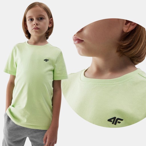 4F Дитяча футболка зелена бавовна 164