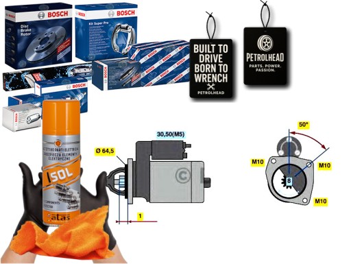 BOS0 986 - Стартер (12v 0 85kw) dacia duster logan logan e #petrolhead pro+ kit4