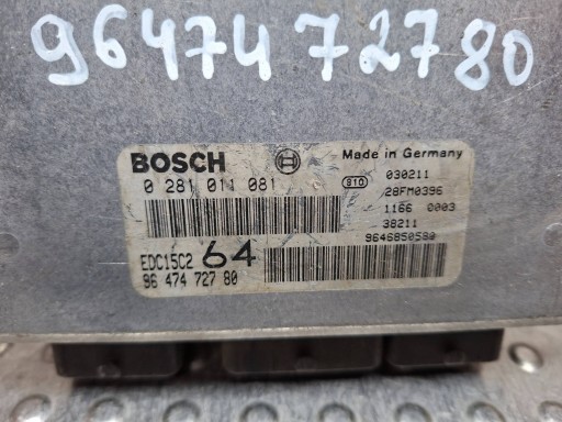 Centralina Motore 0281011081 9647472780 9646850580 Citroen Peugeot 2.0 HDI
