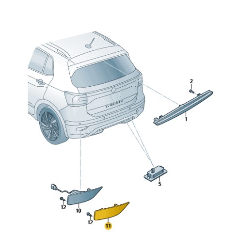 2GM945701A - Відбивач світловідбиваючий світло VW T-Cross лівий