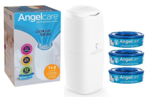 Контейнер для підгузників б/у Angelcare, білий, 3x вкладиші